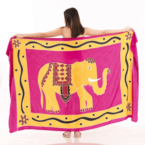 Animal Print One-Piece Sarong Sulu | Rayon-Cotton Blend