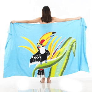 Animal Print One-Piece Sarong Sulu | Rayon-Cotton Blend