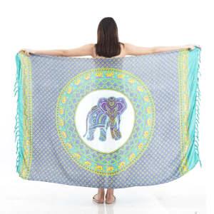 Animal Print One-Piece Sarong Sulu | Rayon-Cotton Blend