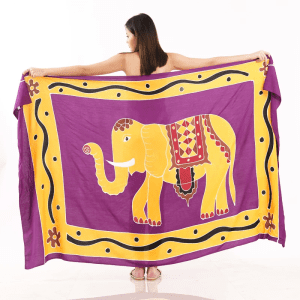 Animal Print One-Piece Sarong Sulu | Rayon-Cotton Blend