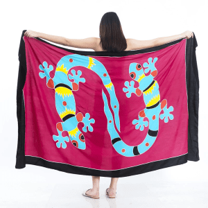 Animal Print One-Piece Sarong Sulu | Rayon-Cotton Blend