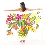 Floral One-Piece Sarong Sulu | Rayon-Cotton Blend