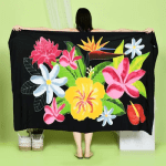 Floral One-Piece Sarong Sulu | Rayon-Cotton Blend